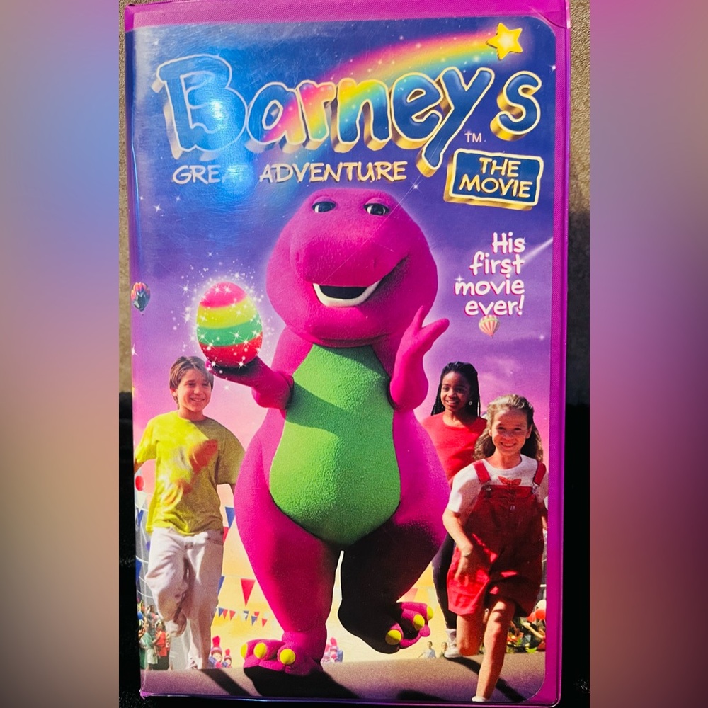 1998 Vintage "Barney's Great Adventure: The Movie!”VHS Tape (Clamshell) - EUC